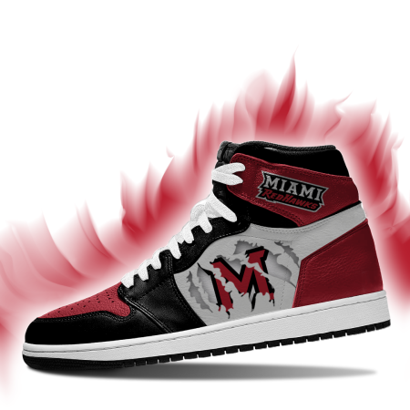 Miami RedHawks AJ1 High Sneakers Shoes For Men And Women