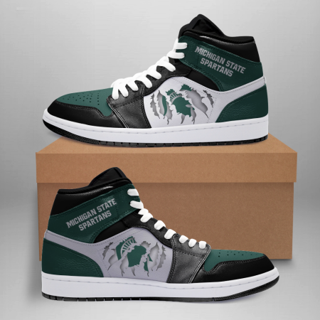 Michigan State Spartans AJ1 High Sneakers Shoes For Men And Women
