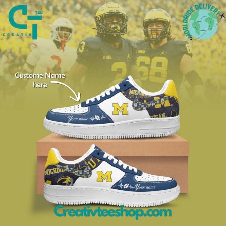 Michigan Wolverines Air Low-Top Sneakers Shoes For Men And Women