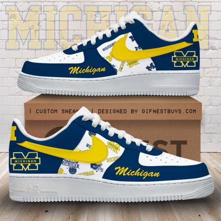 Michigan Wolverines Air Low-Top Sneakers Shoes For Men And Women