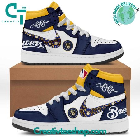 Milwaukee Brewers AJ1 High Sneakers Shoes For Men And Women