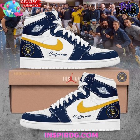 Milwaukee Brewers AJ1 High Sneakers Shoes For Men And Women
