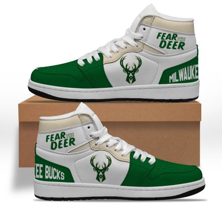 Milwaukee Bucks AJ1 High Sneakers Shoes For Men And Women