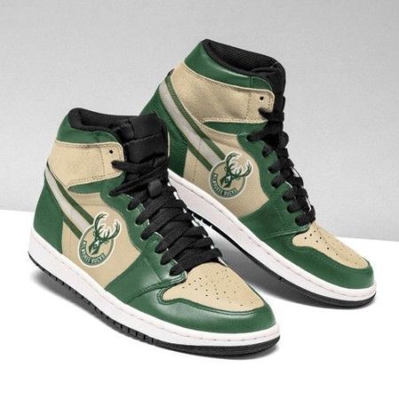 Milwaukee Bucks NBA AJ1 High Sneakers Shoes For Men And Women