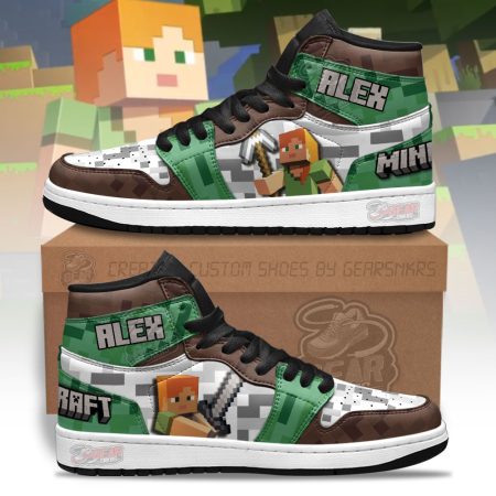 Minecraft AJ1 High Sneakers Shoes For Men And Women