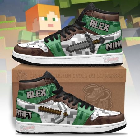 Minecraft AJ1 High Sneakers Shoes For Men And Women