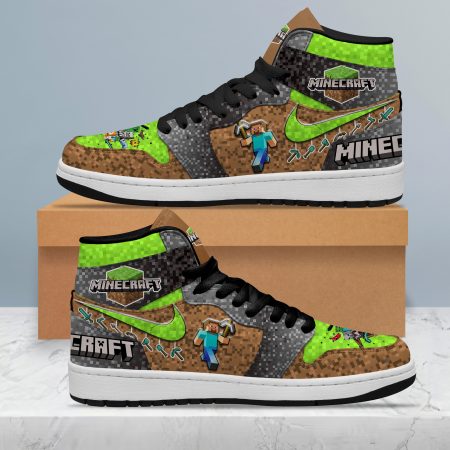 Minecraft AJ1 High Sneakers Shoes For Men And Women