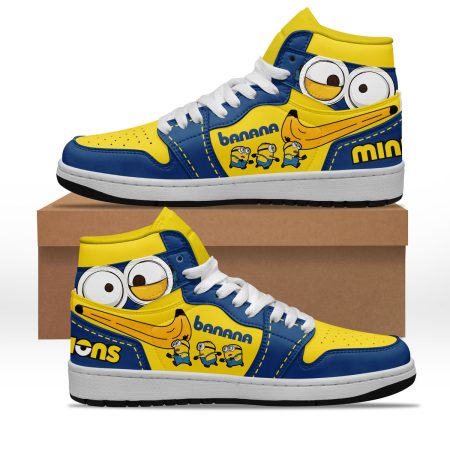 Minions AJ1 High Sneakers Shoes For Men And Women