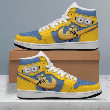 Minions AJ1 High Sneakers Shoes For Men And Women