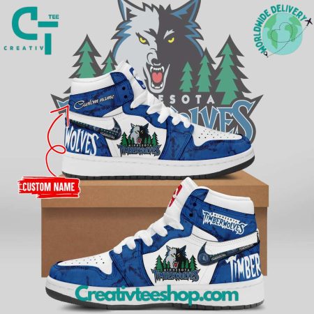 Minnesota Timberwolves AJ1 High Sneakers Shoes For Men And Women
