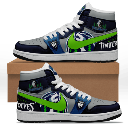 Minnesota Timberwolves AJ1 High Sneakers Shoes For Men And Women
