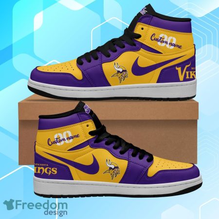Minnesota Vikings AJ1 High Sneakers Shoes For Men And Women