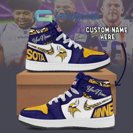 Minnesota Vikings AJ1 High Sneakers Shoes For Men And Women