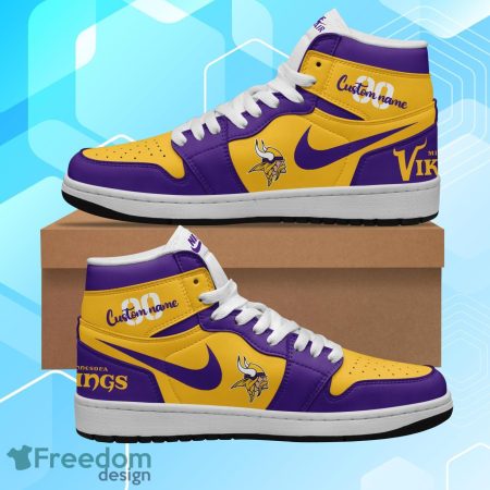 Minnesota Vikings AJ1 High Sneakers Shoes For Men And Women