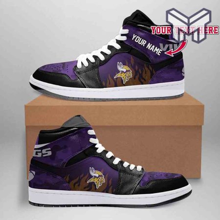 Minnesota Vikings AJ1 High Sneakers Shoes For Men And Women