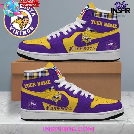 Minnesota Vikings AJ1 High Sneakers Shoes For Men And Women