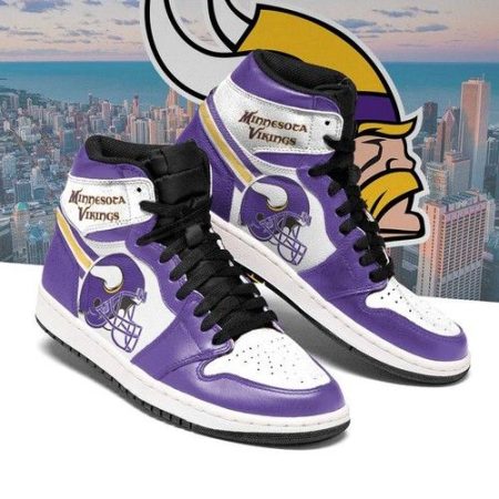 Minnesota Vikings NFL AJ1 High Sneakers Shoes For Men And Women