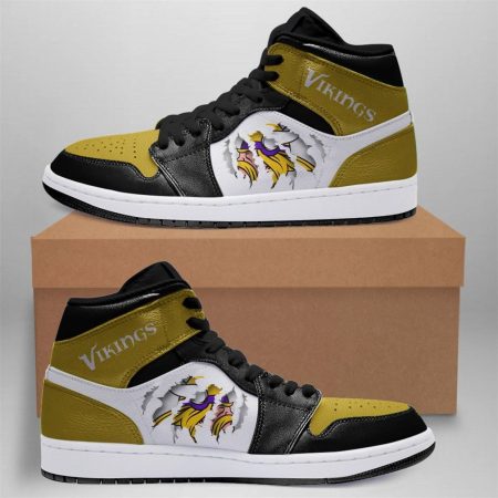 Minnesota Vikings NFL AJ1 High Sneakers Shoes For Men And Women