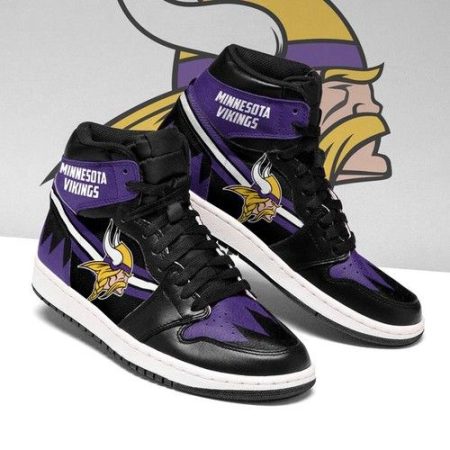 Minnesota Vikings NFL AJ1 High Sneakers Shoes For Men And Women
