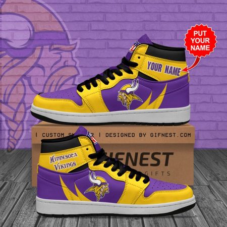 Minnesota Vikings NFL AJ1 High Sneakers Shoes For Men And Women