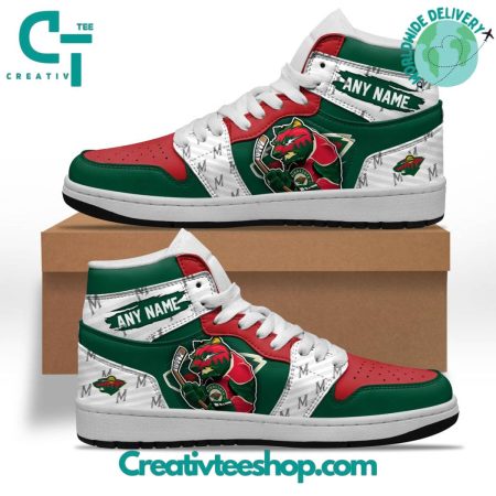 Minnesota Wild AJ1 High Sneakers Shoes For Men And Women