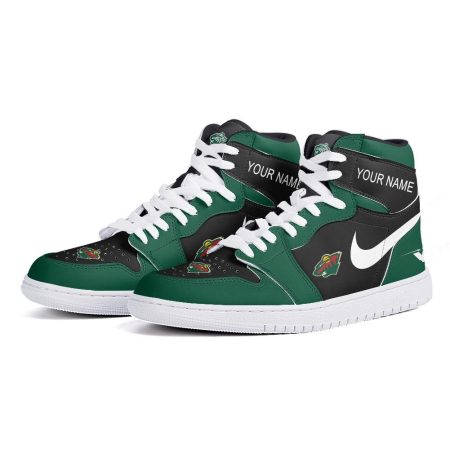 Minnesota Wild AJ1 High Sneakers Shoes For Men And Women