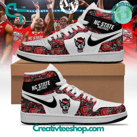 NC State Wolfpack AJ1 High Sneakers Shoes For Men And Women