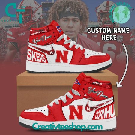 Nebraska Cornhuskers AJ1 High Sneakers Shoes For Men And Women