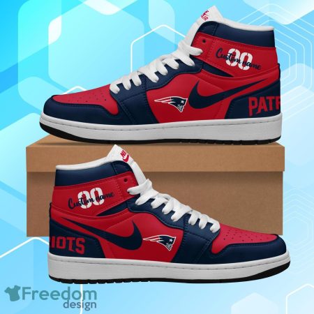 New England Patriots AJ1 High Sneakers Shoes For Men And Women