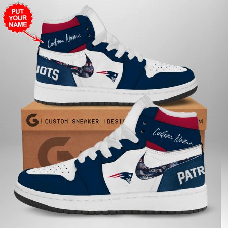 New England Patriots AJ1 High Sneakers Shoes For Men And Women