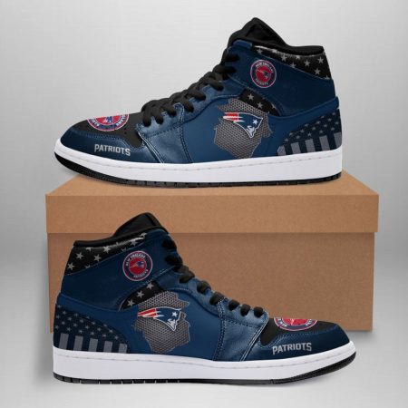 New England Patriots NFL AJ1 High Sneakers Shoes For Men And Women