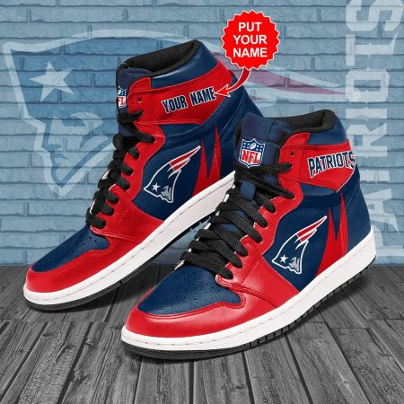 New England Patriots NFL AJ1 High Sneakers Shoes For Men And Women