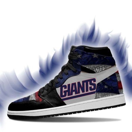 New York Giants NFL AJ1 High Sneakers Shoes For Men And Women