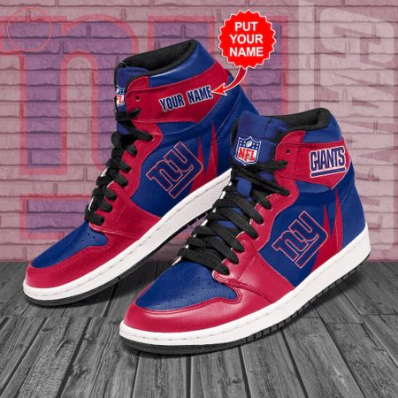 New York Giants NFL AJ1 High Sneakers Shoes For Men And Women