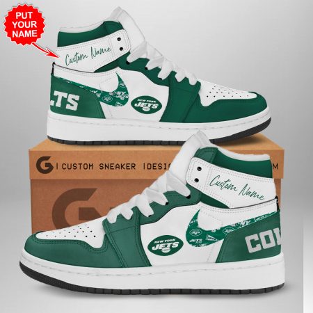 New York Jets AJ1 High Sneakers Shoes For Men And Women
