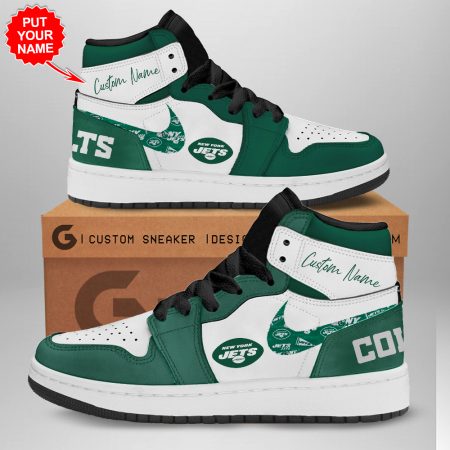 New York Jets AJ1 High Sneakers Shoes For Men And Women