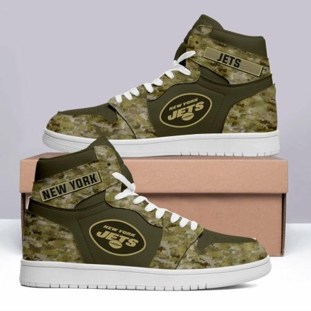 New York Jets NFL AJ1 High Sneakers Shoes For Men And Women