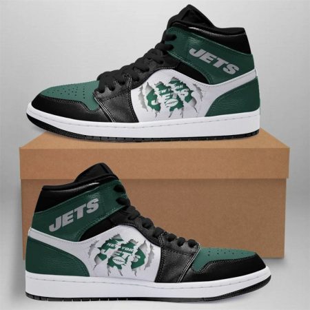 New York Jets NFL AJ1 High Sneakers Shoes For Men And Women