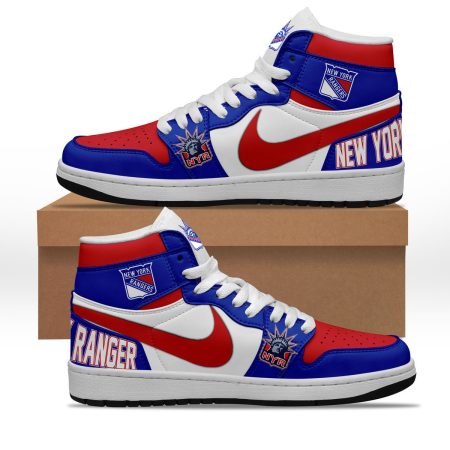 New York Rangers AJ1 High Sneakers Shoes For Men And Women
