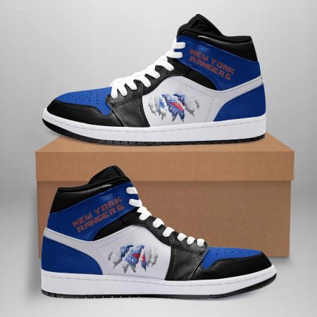 New York Rangers AJ1 High Sneakers Shoes For Men And Women