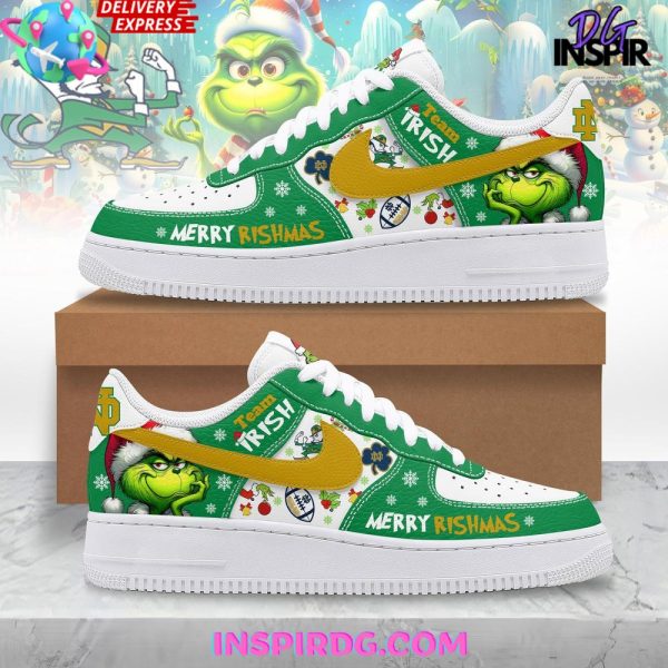 The Grinch x Notre Dame Fighting Irish Limited Nike Air Force 1 Notre Dame Fighting Irish Air Low-Top Sneakers Shoes For Men And Women