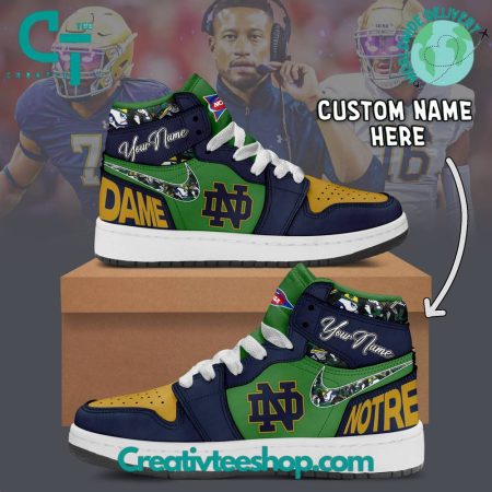 Notre Dame Fighting Irish AJ1 High Sneakers Shoes For Men And Women