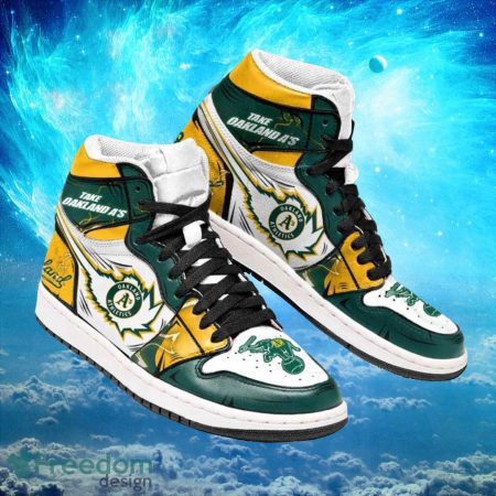 Oakland Athletics AJ1 High Sneakers Shoes For Men And Women