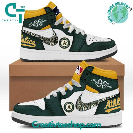 Oakland Athletics AJ1 High Sneakers Shoes For Men And Women