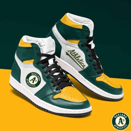Oakland Athletics AJ1 High Sneakers Shoes For Men And Women