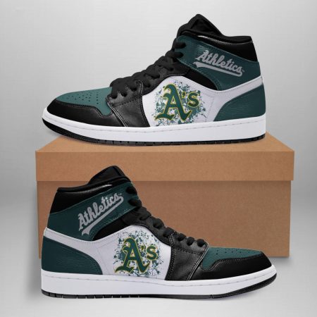 Oakland Athletics AJ1 High Sneakers Shoes For Men And Women