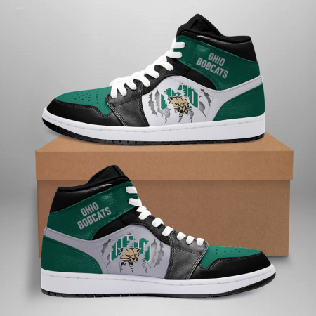 Ohio Bobcats AJ1 High Sneakers Shoes For Men And Women