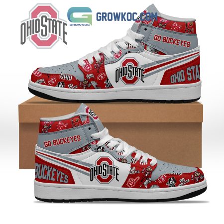 Ohio State Buckeyes AJ1 High Sneakers Shoes For Men And Women