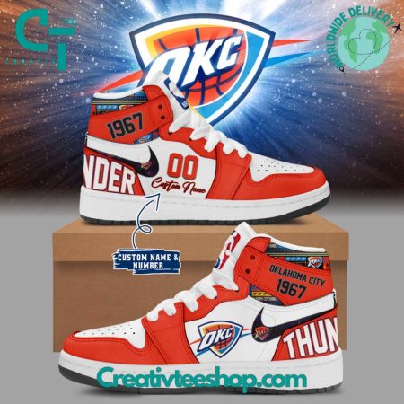 Oklahoma City Thunder AJ1 High Sneakers Shoes For Men And Women