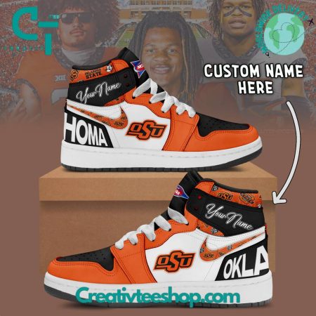 Oklahoma State Cowboys AJ1 High Sneakers Shoes For Men And Women